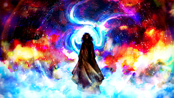 Colorful Clouds Magic Man Illustration, artist, artwork, digital-art, deviantart, illustration HD wallpaper