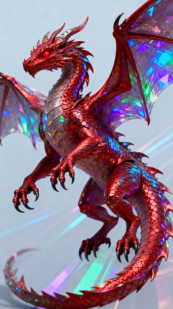 Crimson Prism Dragon, dragon, wings HD phone wallpaper