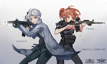 Anime anime anime girls gun weapon HD wallpaper