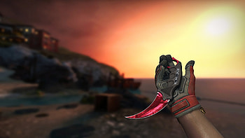 Red Karambit CS Gaming, video game, Counter-Strike 2, knife HD wallpaper