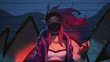 KDA Akali with spray, League of Legends, art HD wallpaper