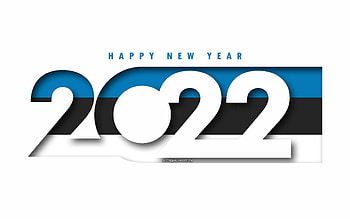 Happy New Year 2022 Estonia, white background, Estonia 2022, Estonia 2022 New Year, 2022 concepts, Estonia, Flag of Estonia HD wallpaper