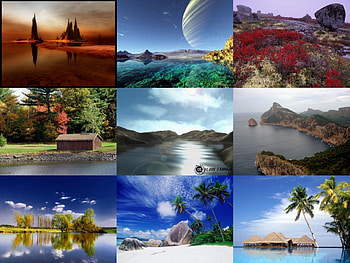 9 Landscapes, squares, tropical, lanscapes, 9 , rustic HD wallpaper