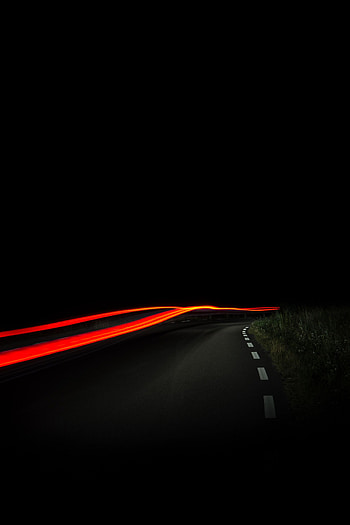 Nature, Night, Shine, Light, Road, Turn HD phone wallpaper