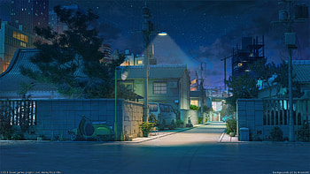 Anime Background Night Street, Cartoon City Night HD wallpaper