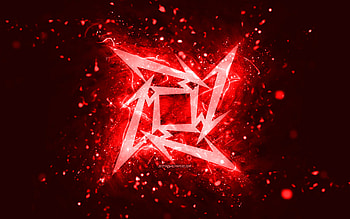 Metallica red logo, , red neon lights, creative, red abstract background, Metallica logo, music stars, Metallica HD wallpaper