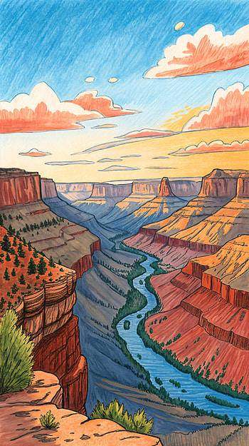 Grand Canyon Serenity: Stunning , canyon, river, landscape HD phone wallpaper