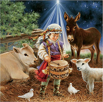 Bi Dona Gelsinger (DETAIL), cow, art, cute, girl, dona gelsinger, holiday, painting, sheep, christmas HD wallpaper