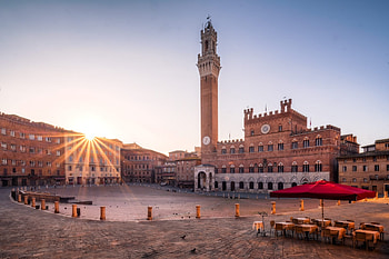 Piazza del Campo, Siena, Sonnenaufgang, Foto HD wallpaper