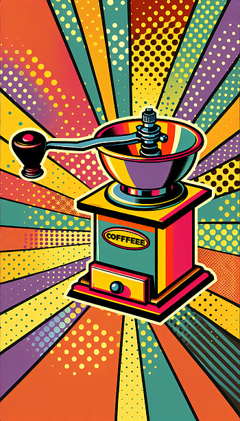 Vintage Coffee Grinder, pop art, coffee HD phone wallpaper