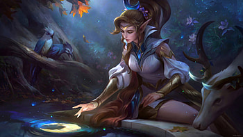 Fantasy girl, jack wang, fantasy, bird, girl, forest, miya, dark, night, autumn, toamna HD wallpaper