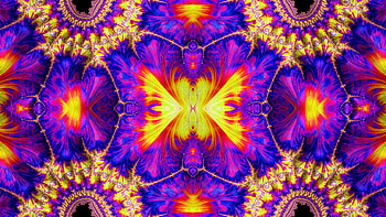 Trippy Psychedelic Fractal, psychedelic, aesthetic, blue, yellow, purple, Abstract, fractal, abstract blue, abstract purple HD wallpaper