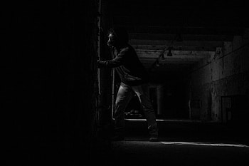 Dark, Mask, Premises, Room, Human, Person, Gloomy, Respirator HD wallpaper