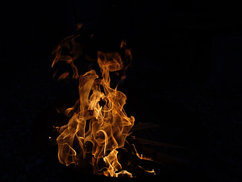 Fire, Bonfire, Dark, Flame, Combustion HD wallpaper