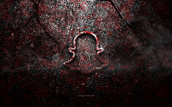 Snapchat logo, grunge art, Snapchat stone logo, red stone texture, Snapchat, grunge stone texture, Snapchat emblem, Snapchat 3d logo HD wallpaper