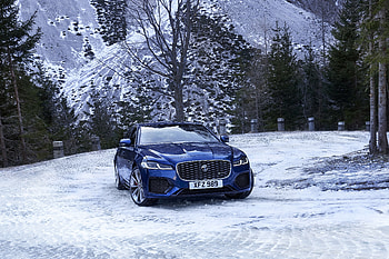 Blue Jaguar XF car, off-road, 2020 HD wallpaper