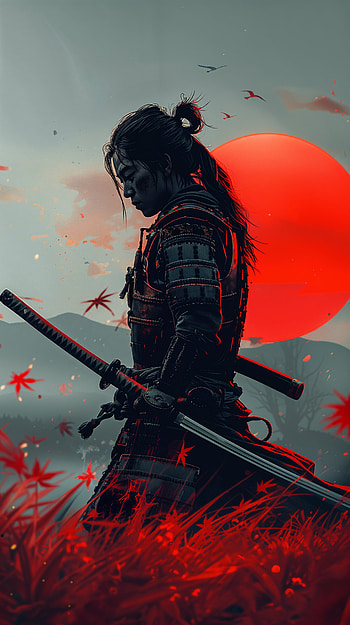 Samurai Spirit: A Striking , samurai, warrior, silhouette, katana HD phone wallpaper