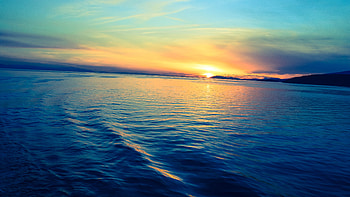 Silent Sunset Ocean Evening , sunset, evening, nature HD wallpaper