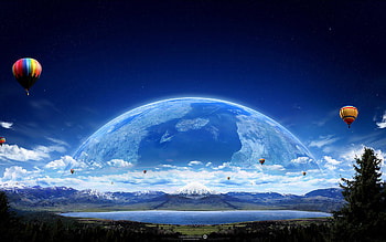 Air Ballon Planet, air, balloon, planet, digital-universe, scifi HD wallpaper