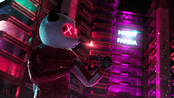 Neon Panda Ready For Night , neon, panda, artist, artwork, digital-art, artstation HD wallpaper