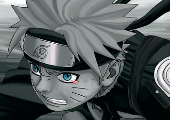 Uzumaki Naruto, headband, naruto shippuden, blue eyes, naruto shippuuden, anime, shinobi, black and white, naruto, naruto uzumaki, male, spiky hair HD wallpaper