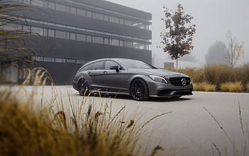 2022, Pogea Racing, Mercedes-Benz CLS63 AMG Shooting Brake, , exterior, front view, CLS63 tuning, gray matt CLS63, German cars, Mercedes-Benz HD wallpaper