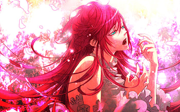 Vocaloid Luka Megurine, luka megurine, red hair, vocaloid, green eyes HD wallpaper