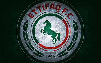 Ettifaq FC, Saudi Arabian football team, green background, Ettifaq FC logo, grunge art, Saudi Pro League, Dammam, football, Saudi Arabia, Ettifaq FC emblem HD wallpaper