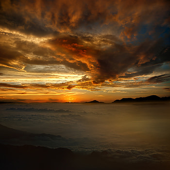 Nature, Sunset, Sky, Mountains, Clouds HD phone wallpaper
