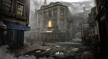 Sherlock Holmes: The Awakened - Baker Street ( upsized & enhanced), London, building, rain, video game, Sherlock Holmes: The Awakened HD wallpaper