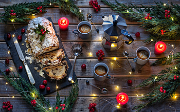 Christmas Cappuccino and Pound Cake, dessert, food, pound cake, christmas, drink HD wallpaper