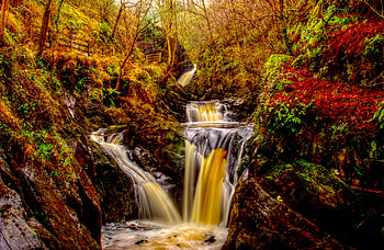 Autumn Waterfall, autumn, season, waterfall, nature HD wallpaper