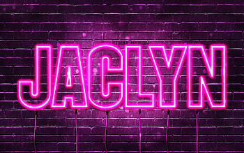 Happy Birtay Jaclyn, , pink neon lights, Jaclyn name, creative, Jaclyn Happy Birtay, Jaclyn Birtay, popular french female names, with Jaclyn name, Jaclyn HD wallpaper
