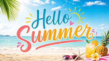 Hello Summer — Tropical Beach, Cocktail HD wallpaper