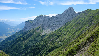 Greenery, Mountains, Slope, Landscape, Nature, View, Rocks, Trees, Forest, Bushes, Grass, Blue, Sky Nature HD wallpaper