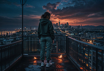 City view, dark, abandoned, post apocalyptic, woman, Melancholic HD wallpaper