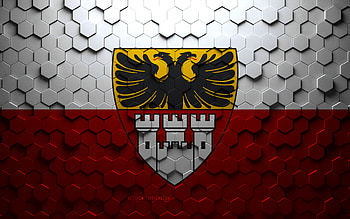 Flag of Duisburg, honeycomb art, Duisburg hexagons flag, Duisburg, 3d hexagons art, Duisburg flag HD wallpaper