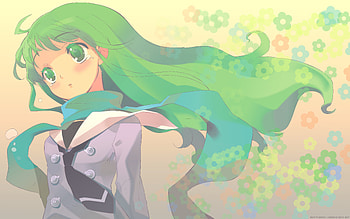 flowers, fliwers, anime, green, cute, girl HD wallpaper