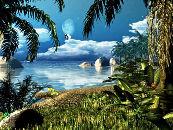 Tropical Paradise, palms, oceans, tropical, beaches, trees, palm trees HD wallpaper