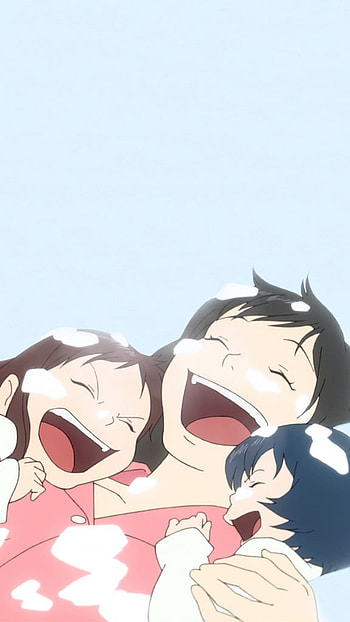 Family wolf children, fam, wolf children, anime HD phone wallpaper