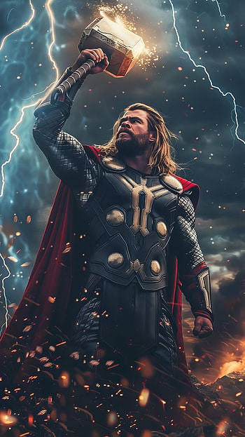 Thor’s Thunder: Chris Hemsworth’s Lightning Power, movie, Thor, Chris Hemsworth, lightning HD phone wallpaper
