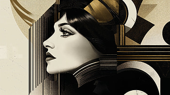 Elegant Art Deco Woman | Ultra, woman, Art deco, portrait, artistic, Black & White HD wallpaper