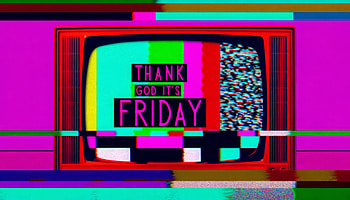 TGIF Retro TV Glitch Art, friday, Thank God It's Friday, glitch art, Digital Art HD wallpaper