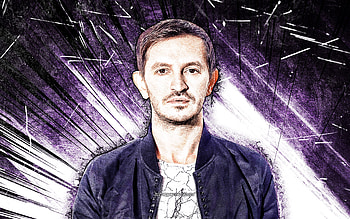 Burak Yeter, grunge art, music stars, turkish DJs, superstars, violet abstract rays, turkish celebrity, Burak Yeter HD wallpaper