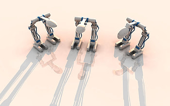 robot, machines, robots, white, three HD wallpaper