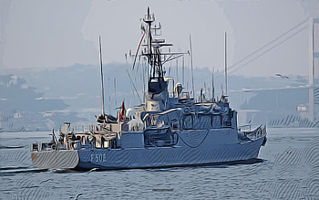 TCG Bandirma, F-502, , vector art, TCG Bandirma drawing, Turkish Naval Forces, creative art, TCG Bandirma art, vector drawing, abstract ships, TCG Bandirma F-502, Turkish Navy HD wallpaper