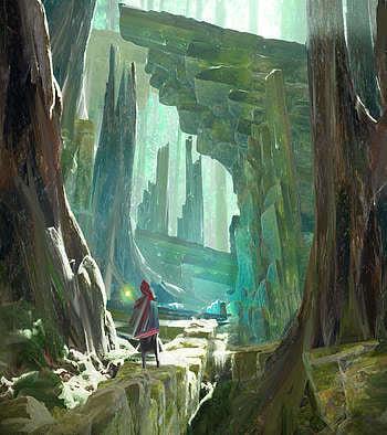 Art, Rocks, Stone, Cave, Wanderer HD phone wallpaper