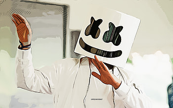 Marshmello, American DJ, , vector art, Marshmello drawing, creative art, Marshmello art, vector drawing, abstract art, DJ Marshmello HD wallpaper