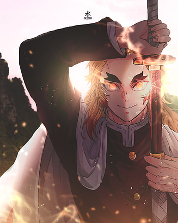 Kyojuro Rengoku, Demon slayer, Kimetsu no Yaiba HD phone wallpaper