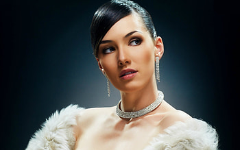 Beauty, blue, jewel, white, model, girl, woman HD wallpaper